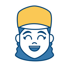 Young woman cartoon icon vector illustration graphic design