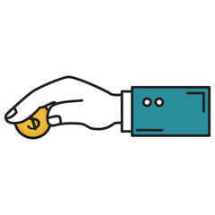 hand human with coin