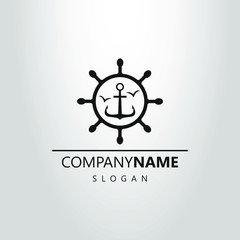 black and white anchor logo in the steering wheel