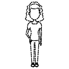 Young woman cartoon icon vector illustration graphic design