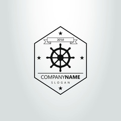 black and white steering wheel logo in rhombic frame