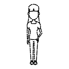 Young woman cartoon icon vector illustration graphic design