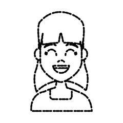 Young woman cartoon icon vector illustration graphic design