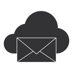 mail envelope with cloud computing vector illustration design