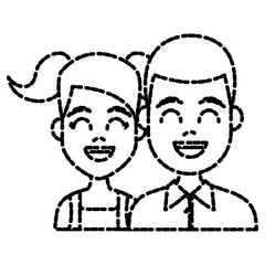 Young couple cartoon icon vector illustration graphic design