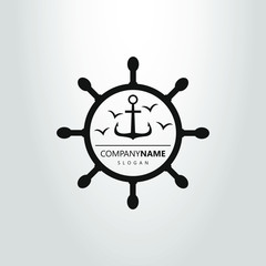 black and white anchor logo in the steering wheel