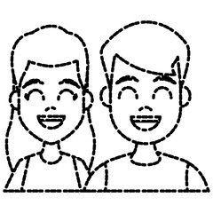 Young couple cartoon icon vector illustration graphic design