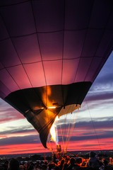 close up of hot air balloon firing up 