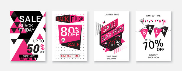 Black Friday sale posters vector.
