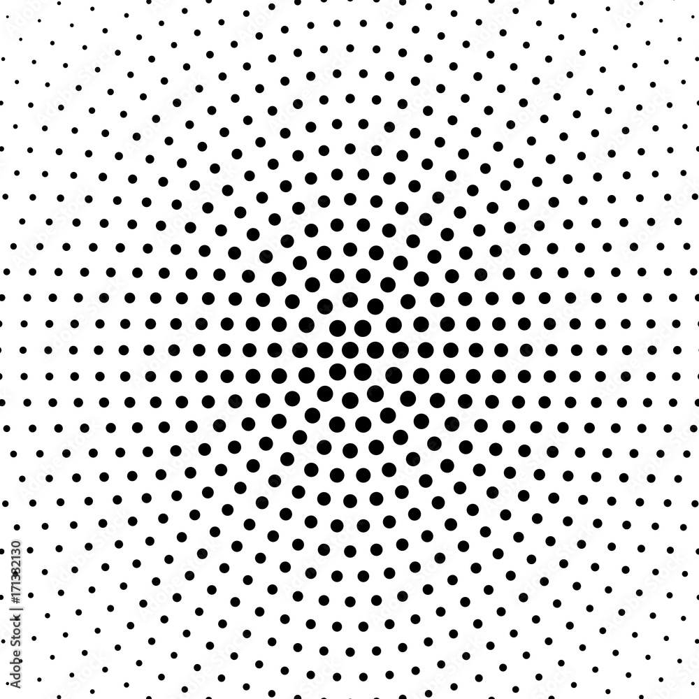 Wall mural halftone dotted background circularly distributed. halftone effect vector pattern. circle dots isola
