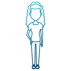 Young woman cartoon icon vector illustration graphic design