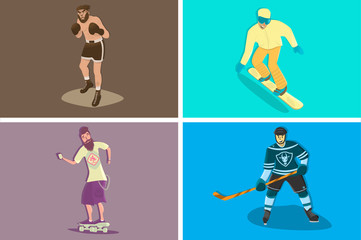 Cartoon sport character in cool design