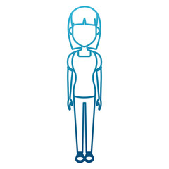 Young woman cartoon icon vector illustration graphic design