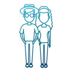 Young couple cartoon icon vector illustration graphic design