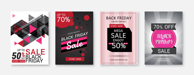 Black Friday sale posters vector.