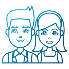 Young couple cartoon icon vector illustration graphic design