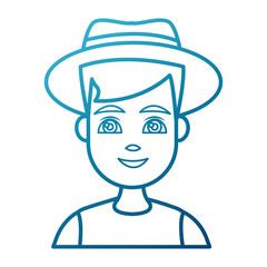 Young man cartoon icon vector illustration graphic design