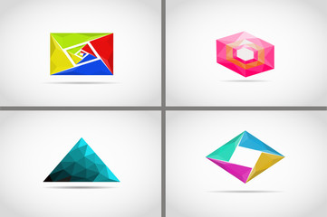 Low poly geometric logo for web design