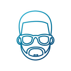 Young man cartoon with sunglasses icon vector illustration graphic design