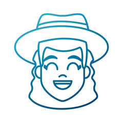 Young woman cartoon icon vector illustration graphic design