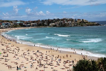 Fototapeta na wymiar Holidays at Bondi Beach in Sydney New South Wales, Australia