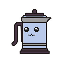 kawaii french press icon over white background vector illustration