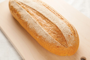loaf of white bread on a table
