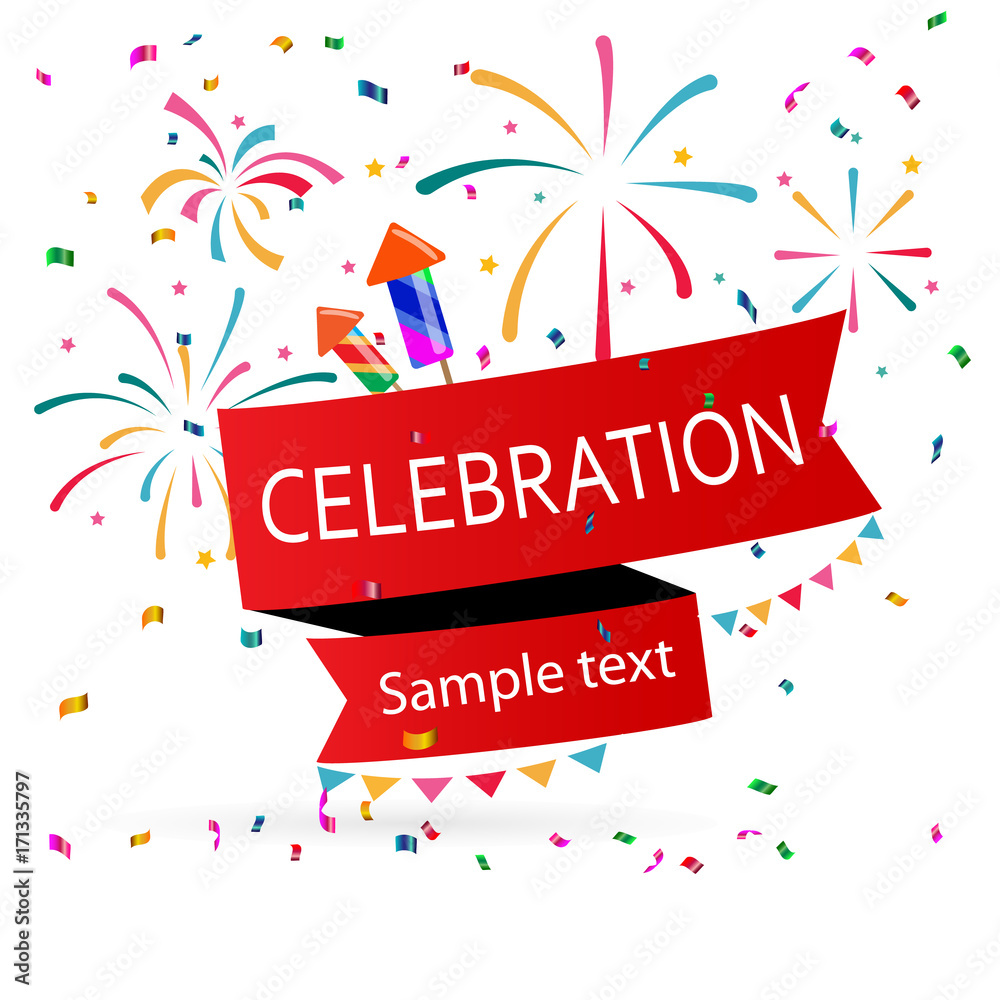 Wall mural Celebration carnival. Bright colorful vector confetti background.