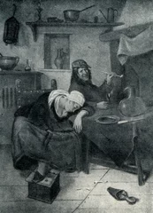 Foto op Canvas The Drinker (Steen, ca. 1660) © Juulijs