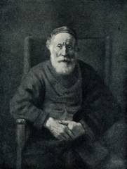 Obraz premium Stary człowiek w czerwieni (Rembrandt, 1652-1654)