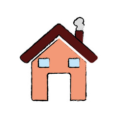 house icon over white background colorful design vector illustration