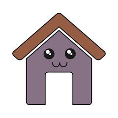 kawaii house icon over white background vector illustration