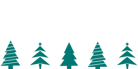 Green Christmas trees isolated on white with copy space for your design