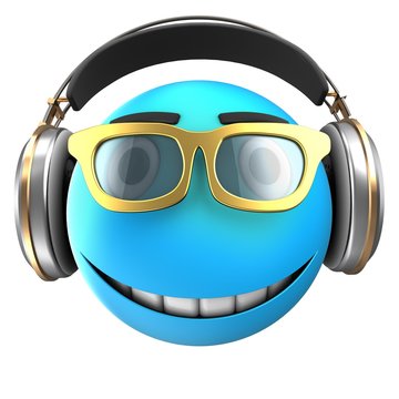3d blue emoticon smile