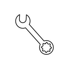 spanner tool icon over white background vector illustration