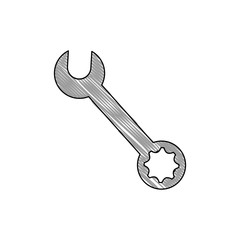 spanner tool icon over white background vector illustration