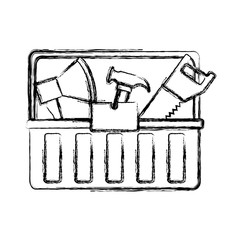 tool box with repair tools icon over white background vector illustration