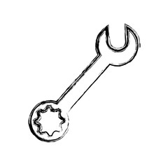 spanner tool icon over white background vector illustration