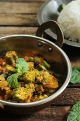Bhindi Masala or Fry  / Okra cooked with onions tomatoes and spices