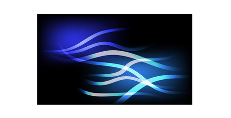 Abstract light background in warm blue tones. illuminated neon lines
