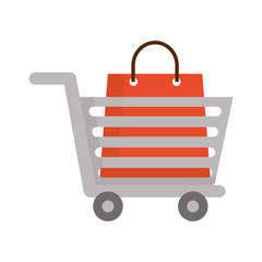 shopping cart icon over white background vector illustration