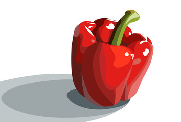 Isolated Red Pepper on a White Background 1