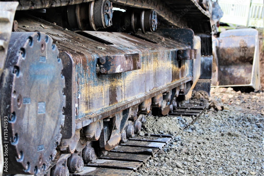 Wall mural an image of a excavator chain