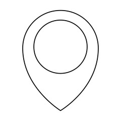 location pin icon over white background vector illustration