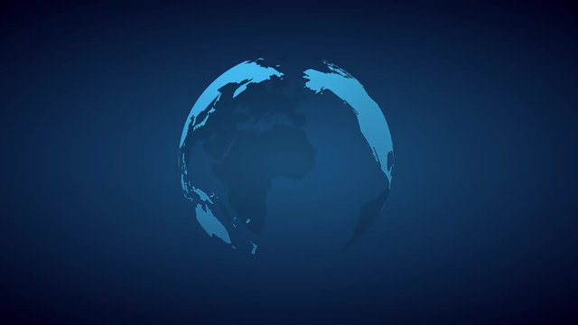 modern planet earth rotation loop globe on dark blue background