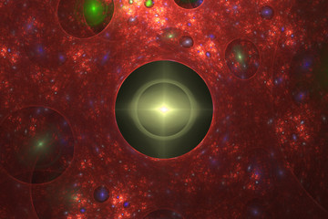 Abstract psychedelic wallpaper fractal background colorful geometric pattern texture.