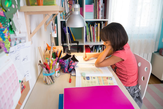 Young Girl Doing Homework