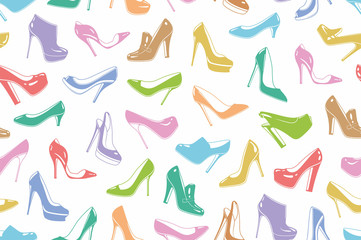 Woman's shoes seamless pattern