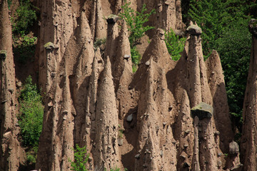 Rittener Erdpyramiden, Mittelberg, Ritten, Trentino, Alto Adige, Südtirol, Italien, Europa