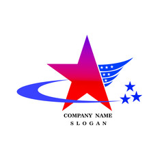 Abstract star logo icon design template elements